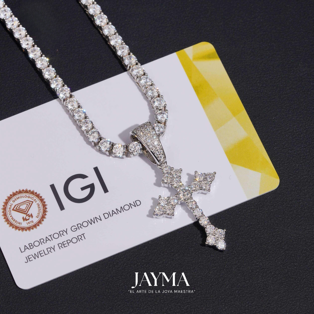 Dije Cross Diamante Lab IGI