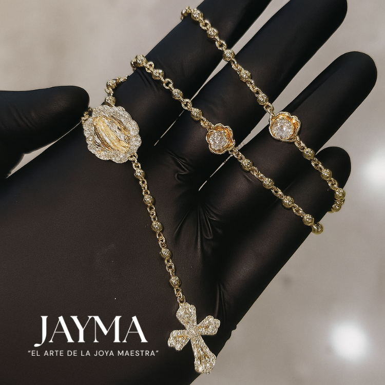 Cadena Saint Cross Eternity Plata 925 +Oro 18k vermeil