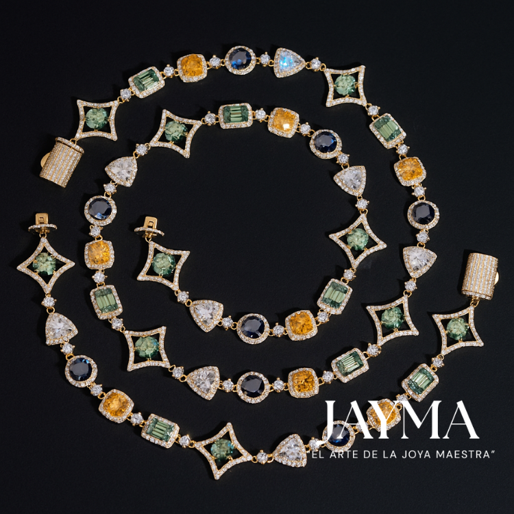 Collar "Casino Royale" Multi-Shape - Moissanita & Gemas