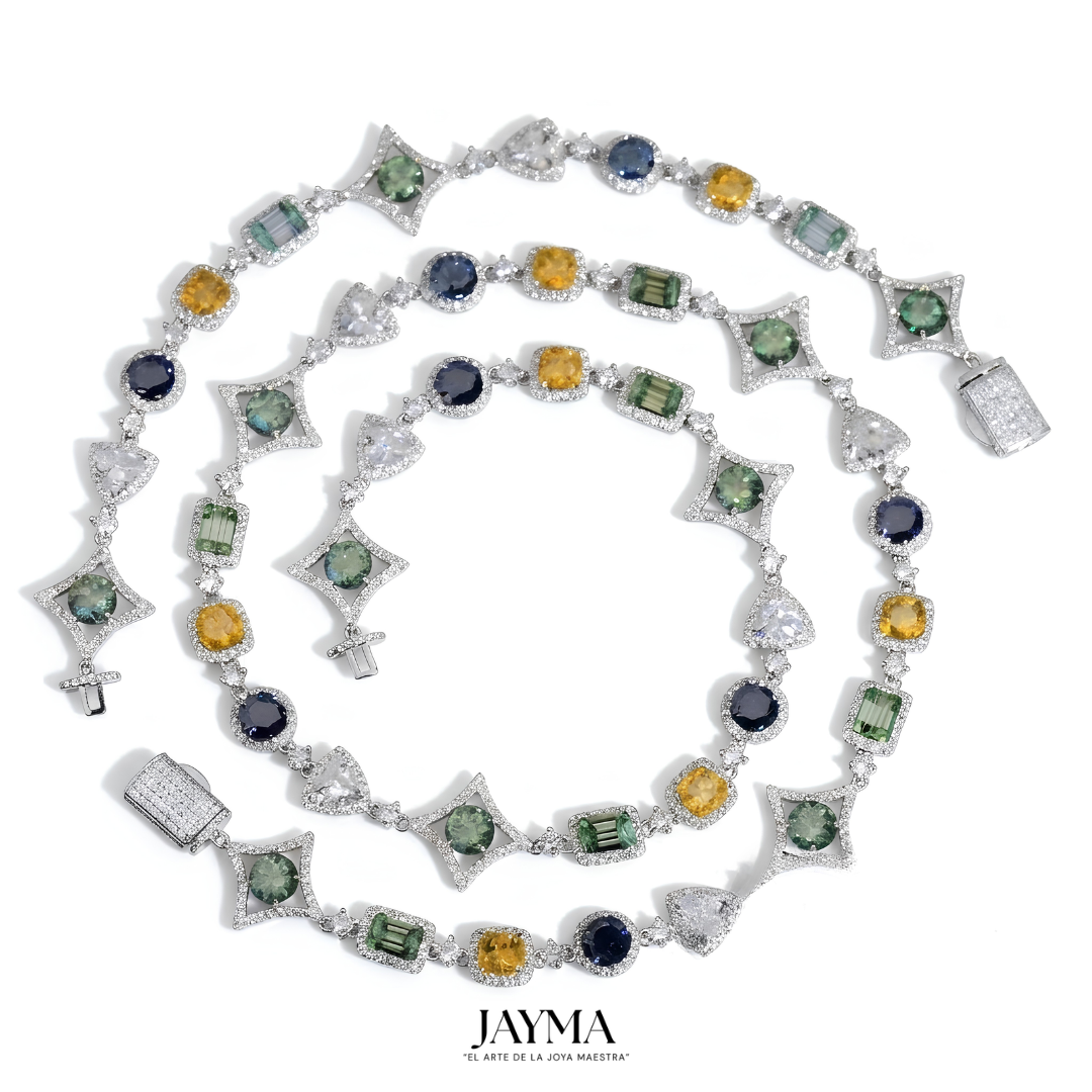 Collar "Casino Royale" Multi-Shape - Moissanita & Gemas