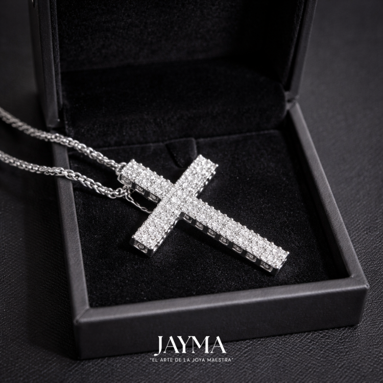 Colgante 3D PAVÉ CROSS