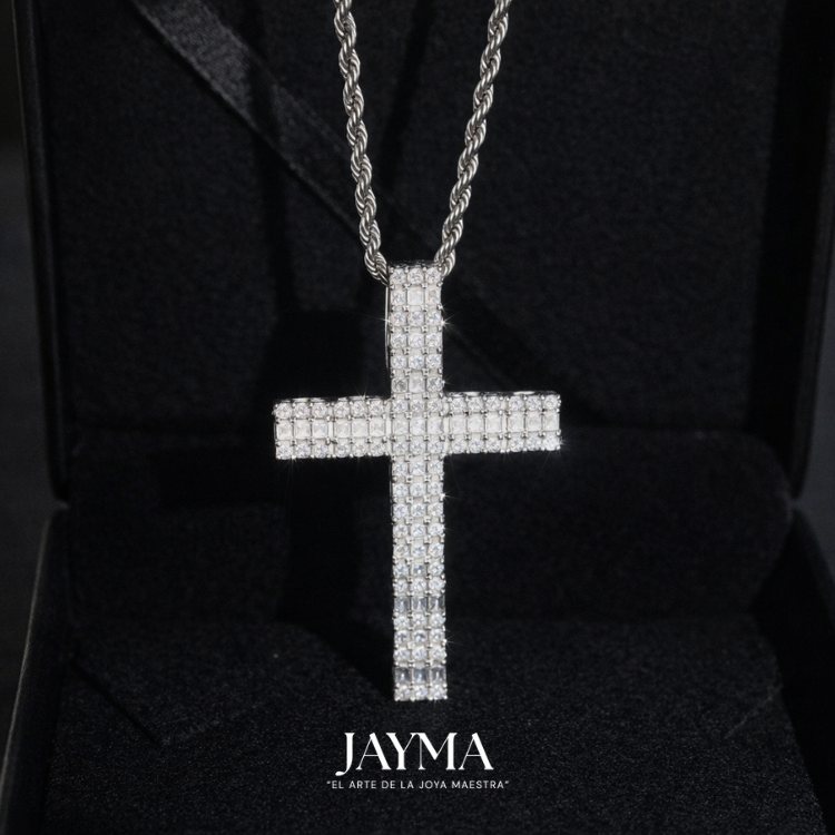 Colgante 3D PAVÉ CROSS