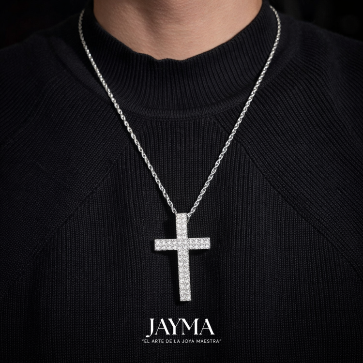 Colgante 3D PAVÉ CROSS
