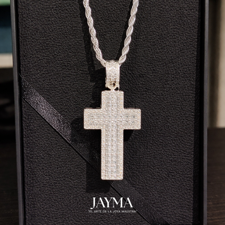 Colgante EMPIRE BAGUETTE CROSS